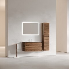 Тумба под раковину Sancos Libra 100 см подвесная дуб галифакс натуральный (LB100EG) - фото 8