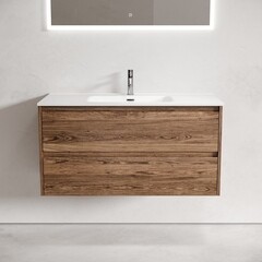 Тумба под раковину Sancos Libra 100 см подвесная дуб галифакс натуральный (LB100EG) - фото 6