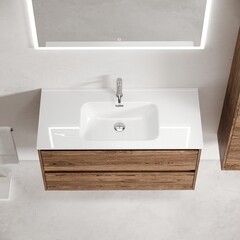 Тумба под раковину Sancos Libra 100 см подвесная дуб галифакс натуральный (LB100EG) - фото 4