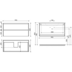 Тумба под раковину Sancos Libra 100 см подвесная дуб галифакс натуральный (LB100EG) - фото 2