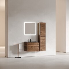 Тумба под раковину Sancos Libra 70 см подвесная дуб чарльстон (LB70ECH) - фото 6