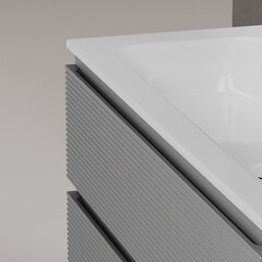 Тумба под раковину Sancos Folk 100 см подвесная левая ergraut soft (FL100LES) - фото 3