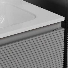 Тумба под раковину Sancos Folk 100 см подвесная левая ergraut soft (FL100LES) - фото 6