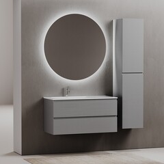 Тумба под раковину Sancos Folk 100 см подвесная левая ergraut soft (FL100LES) - фото 11