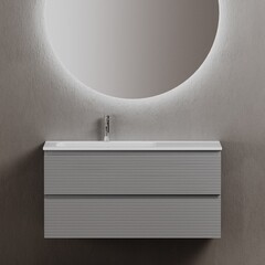 Тумба под раковину Sancos Folk 100 см подвесная левая ergraut soft (FL100LES) - фото 9