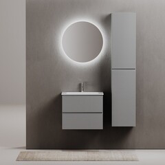 Тумба под раковину Sancos Folk 60 см подвесная ergraut soft (FL60ES) - фото 13