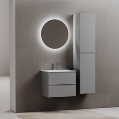 Тумба под раковину Sancos Folk 60 см подвесная ergraut soft (FL60ES) - фото 12