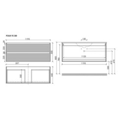 Тумба под раковину Sancos Folk 120 см подвесная bianco (FL120W) - фото 2