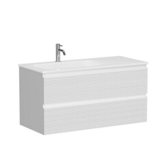 Тумба под раковину Sancos Folk 100 см подвесная левая bianco (FL100LW) - фото 1