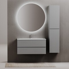 Тумба под раковину Sancos Folk 100 см подвесная ergraut soft (FL100ES) - фото 17