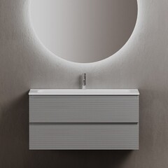 Тумба под раковину Sancos Folk 100 см подвесная ergraut soft (FL100ES) - фото 16