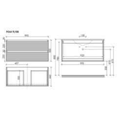 Тумба под раковину Sancos Folk 100 см подвесная ergraut soft (FL100ES) - фото 7