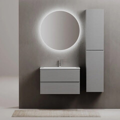 Тумба под раковину Sancos Folk 80 см подвесная ergraut soft (FL80ES) - фото 4