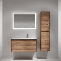 Тумба под раковину Sancos Marmi 2.0 100 см подвесная правая дуб чарльстон (MR2.0100RECH) - фото 7