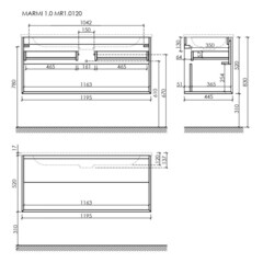Тумба под раковину Sancos Marmi 1.0 120 см подвесная дуб чарльстон (MR1.0120ECH) - фото 2