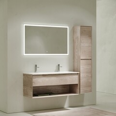 Тумба под раковину Sancos Marmi 1.0 120 см подвесная дуб галифакс натуральный (MR1.0120EG) - фото 5