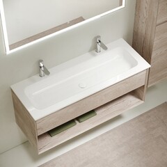 Тумба под раковину Sancos Marmi 1.0 120 см подвесная дуб галифакс натуральный (MR1.0120EG) - фото 3