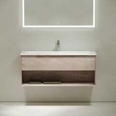 Тумба под раковину Sancos Marmi 1.0 120 см подвесная дуб галифакс натуральный (MR1.0120EG) - фото 4