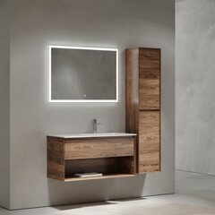 Тумба под раковину Sancos Marmi 1.0 100 см подвесная правая дуб чарльстон (MR1.0100RECH) - фото 5