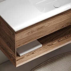 Тумба под раковину Sancos Marmi 1.0 100 см подвесная правая дуб чарльстон (MR1.0100RECH) - фото 2