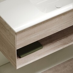 Тумба под раковину Sancos Marmi 1.0 100 см подвесная правая дуб галифакс натуральный (MR1.0100REG) - фото 6