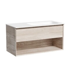 Тумба под раковину Sancos Marmi 1.0 100 см подвесная правая дуб галифакс натуральный (MR1.0100REG) - фото 1