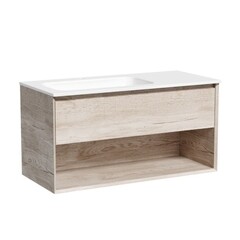 Тумба под раковину Sancos Marmi 1.0 100 см подвесная левая дуб галифакс натуральный (MR1.0100LEG) - фото 1