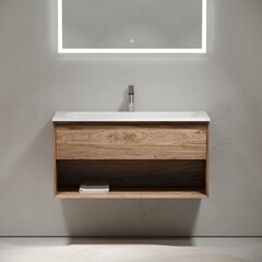 Тумба под раковину Sancos Marmi 1.0 100 см подвесная дуб чарльстон (MR1.0100ECH) - фото 4