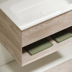 Тумба под раковину Sancos Marmi 1.0 100 см подвесная дуб галифакс натуральный (MR1.0100EG) - фото 6