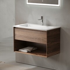 Тумба под раковину Sancos Marmi 1.0 80 см подвесная дуб чарльстон (MR1.080ECH) - фото 3