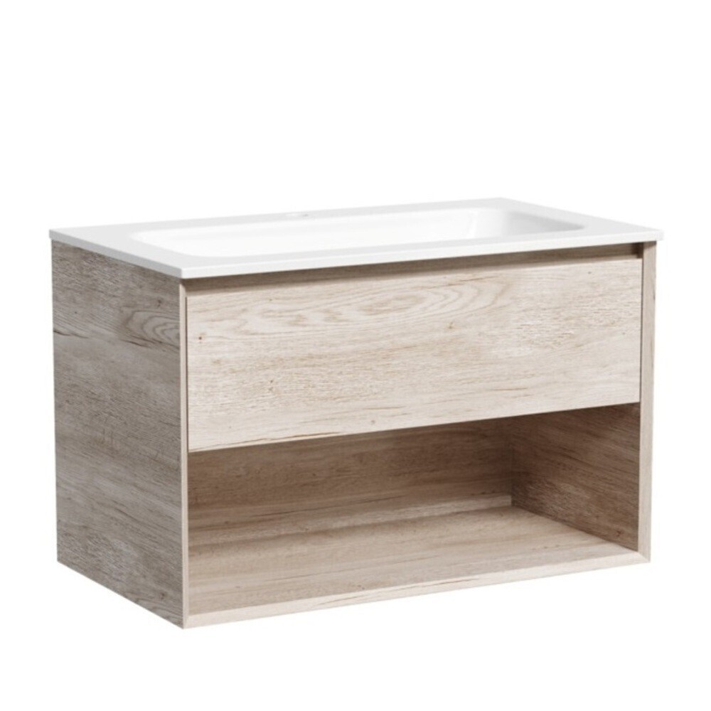 

Тумба под раковину Sancos Marmi 1.0 80 см подвесная дуб галифакс натуральный (MR1.080EG), Бежевый