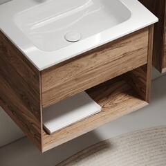 Тумба под раковину Sancos Marmi 1.0 60 см подвесная дуб чарльстон (MR1.060ECH) - фото 6