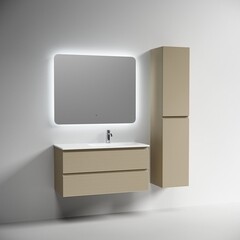 Тумба под раковину Sancos Folk 100 см подвесная правая капучино (FL100RCP) - фото 5