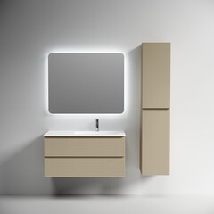 Тумба под раковину Sancos Folk 100 см подвесная правая капучино (FL100RCP) - фото 6