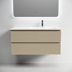 Тумба под раковину Sancos Folk 100 см подвесная правая капучино (FL100RCP) - фото 4