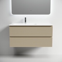 Тумба под раковину Sancos Folk 100 см подвесная левая капучино (FL100LCP) - фото 4