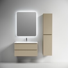 Тумба под раковину Sancos Folk 90 см подвесная капучино (FL90CP) - фото 4