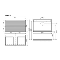 Тумба под раковину Sancos Folk 90 см подвесная капучино (FL90CP) - фото 2