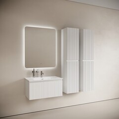 Тумба под раковину Sancos Code 80 см подвесная белая (CD80W) - фото 6