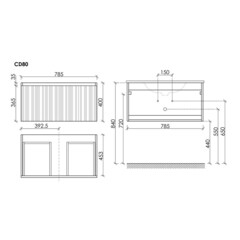 Тумба под раковину Sancos Code 80 см подвесная белая (CD80W) - фото 2