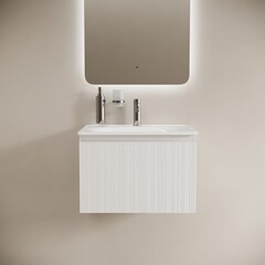 Тумба под раковину Sancos Code 60 см подвесная белая (CD60W) - фото 6