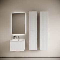 Тумба под раковину Sancos Code 60 см подвесная белая (CD60W) - фото 2