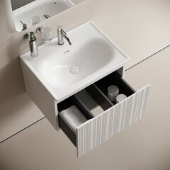 Тумба под раковину Sancos Code 60 см подвесная белая (CD60W) - фото 3