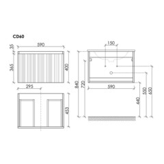 Тумба под раковину Sancos Code 60 см подвесная белая (CD60W) - фото 4