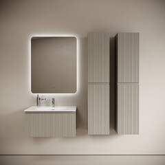 Тумба под раковину Sancos Code 80 см подвесная серая платина (CD80GP) - фото 4