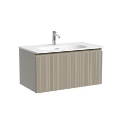 Тумба под раковину Sancos Code 80 см подвесная серая платина (CD80GP) - фото 1