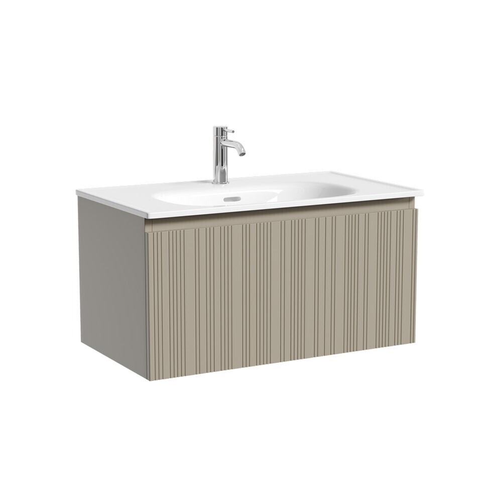 

Тумба под раковину Sancos Code 80 см подвесная серая платина (CD80GP), Серый