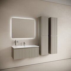 Тумба под раковину Sancos Code 100 см подвесная серая платина (CD100GP) - фото 4