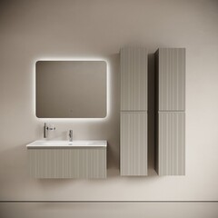 Тумба под раковину Sancos Code 100 см подвесная серая платина (CD100GP) - фото 2