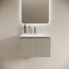 Тумба под раковину Sancos Code 60 см подвесная серая платина (CD60GP) - фото 6